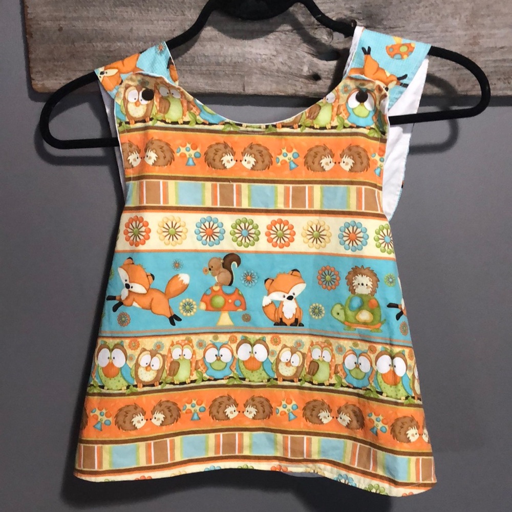 Children’s kids smock, bib 🦊 fox mushroom 🍄 squirrel
